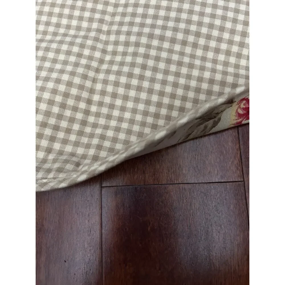 Reversible Shabby Chic Floral and Gingham Quilted Fabric Placemats, Set of Six